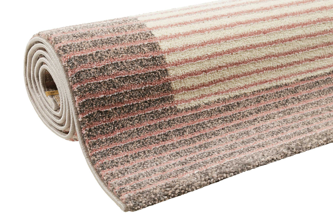 Teppich Rosa Grau Kurzflor "Velvet Flow" WECONhome