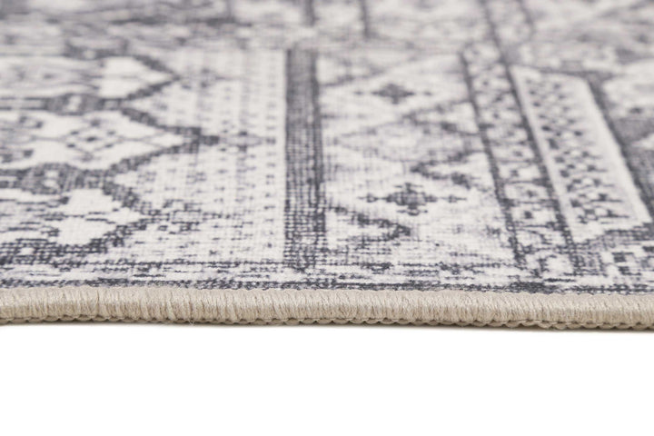 Vintage Café Badteppich grau Kurzflor rechteckig