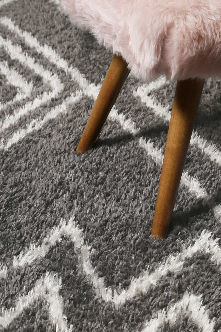 Yagour Teppich anthrazit Hochflor rechteckig