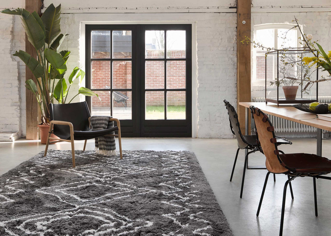 Yagour Teppich anthrazit Hochflor rechteckig