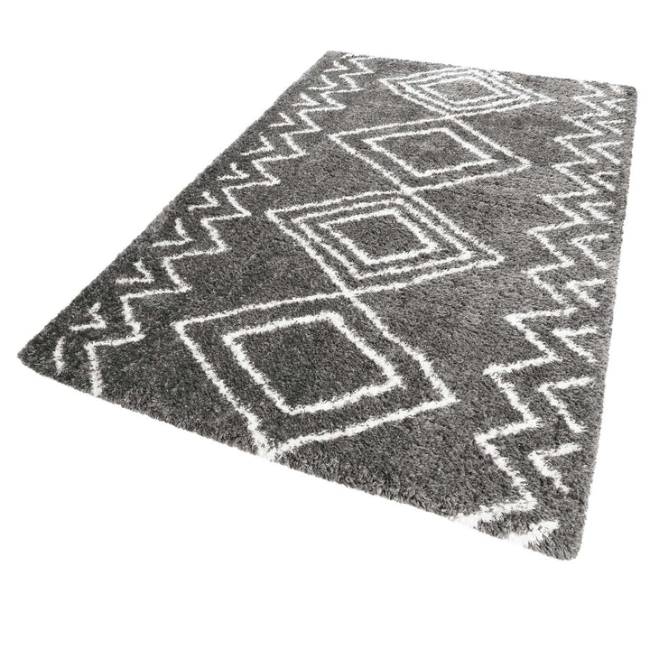 Yagour Teppich anthrazit Hochflor rechteckig