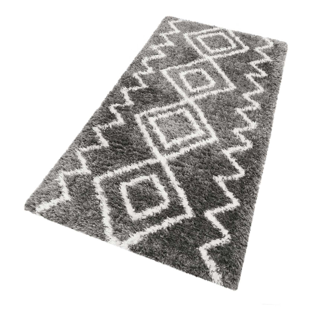 Yagour Teppich anthrazit Hochflor rechteckig