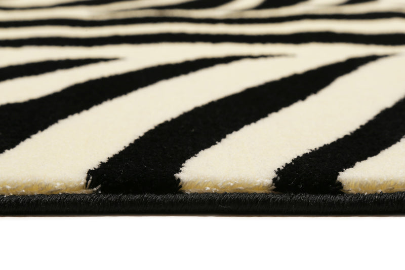 WECONhome Kurzflor Teppich » Zebra « schwarz creme