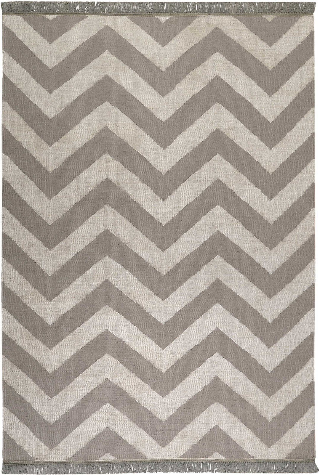 Zig-Zag Teppich natur Kurzflor rechteckig