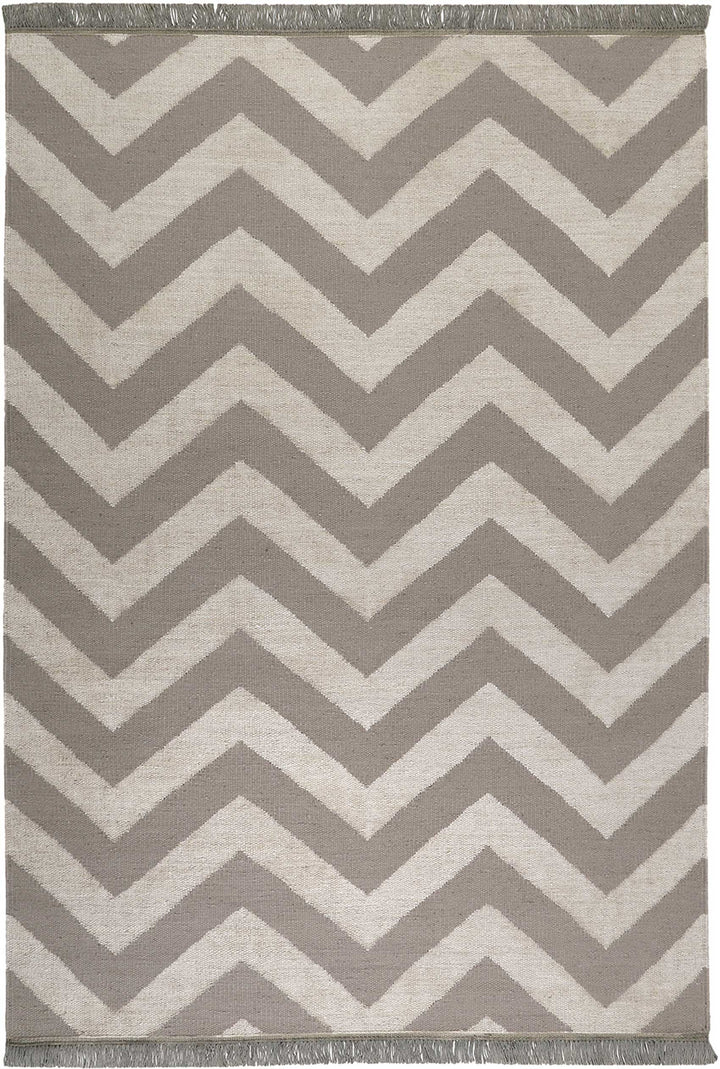 Zig-Zag Teppich natur Kurzflor rechteckig