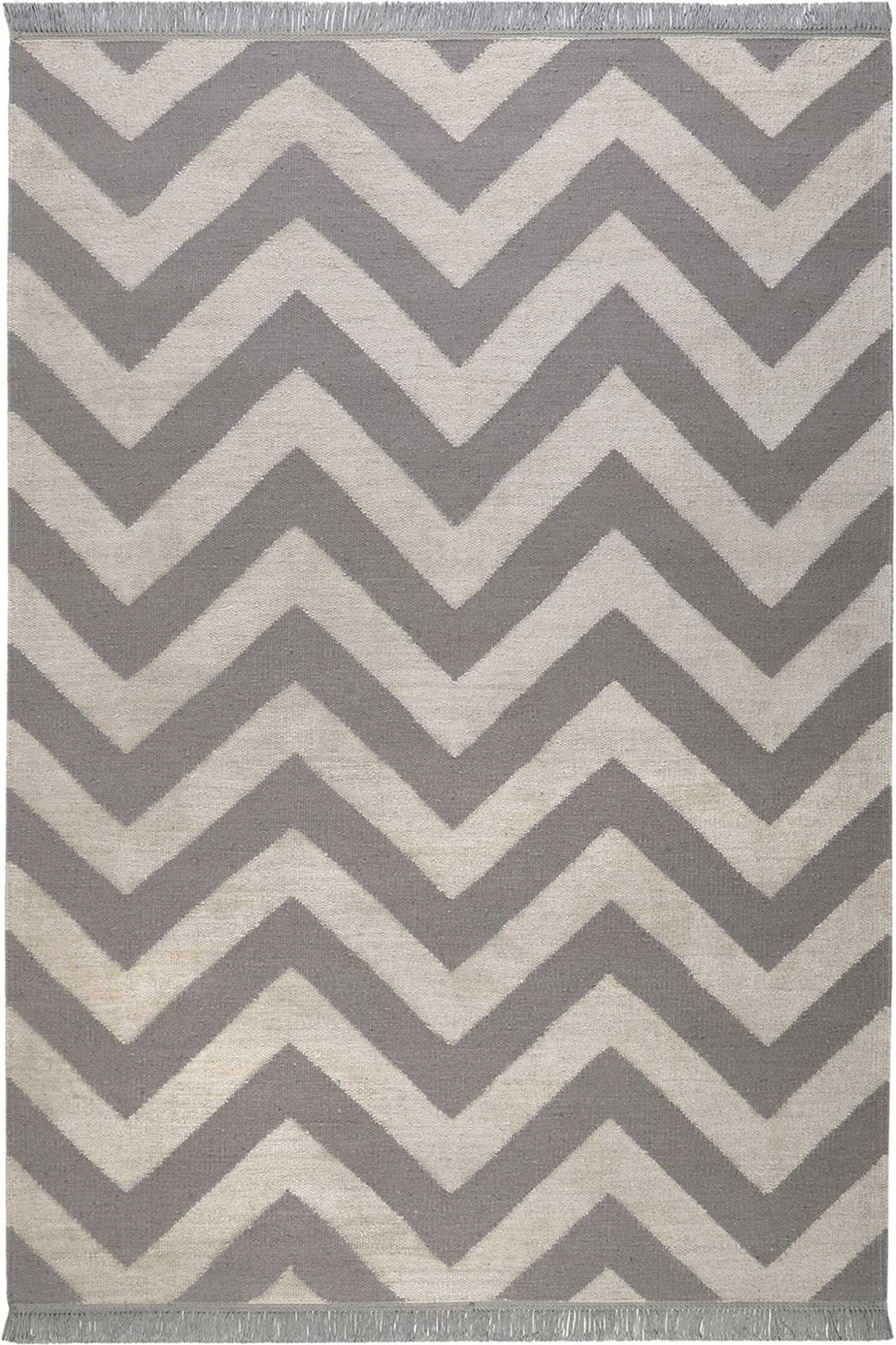 Zig-Zag Teppich natur Kurzflor rechteckig