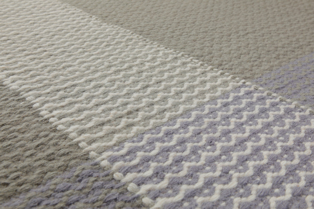160x230 Teppich Wohnzimmer Greige trifft Hellblau – Skandi-Flachgewebe mit Charakter