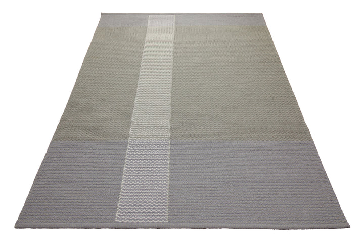 160x230 Teppich Wohnzimmer Greige trifft Hellblau – Skandi-Flachgewebe mit Charakter