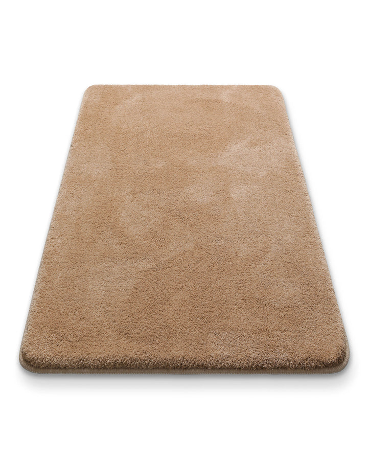 Badematte Badteppich Joris Beige Braun flauschig Freisteller Perspektive