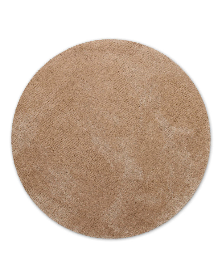 Badematte Badteppich Joris Beige Braun flauschig rund Freisteller Front