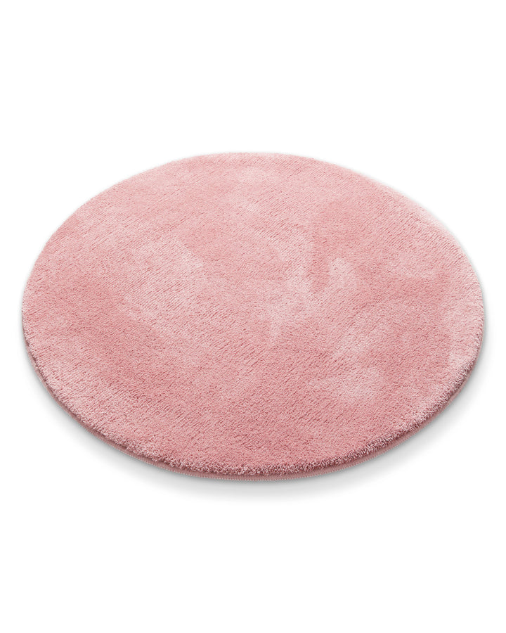 Badematte Badteppich Joris Rosa flauschig rund Freisteller Perspektive