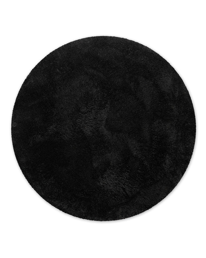 Badematte Badteppich Joris Schwarz flauschig Front Freisteller rund