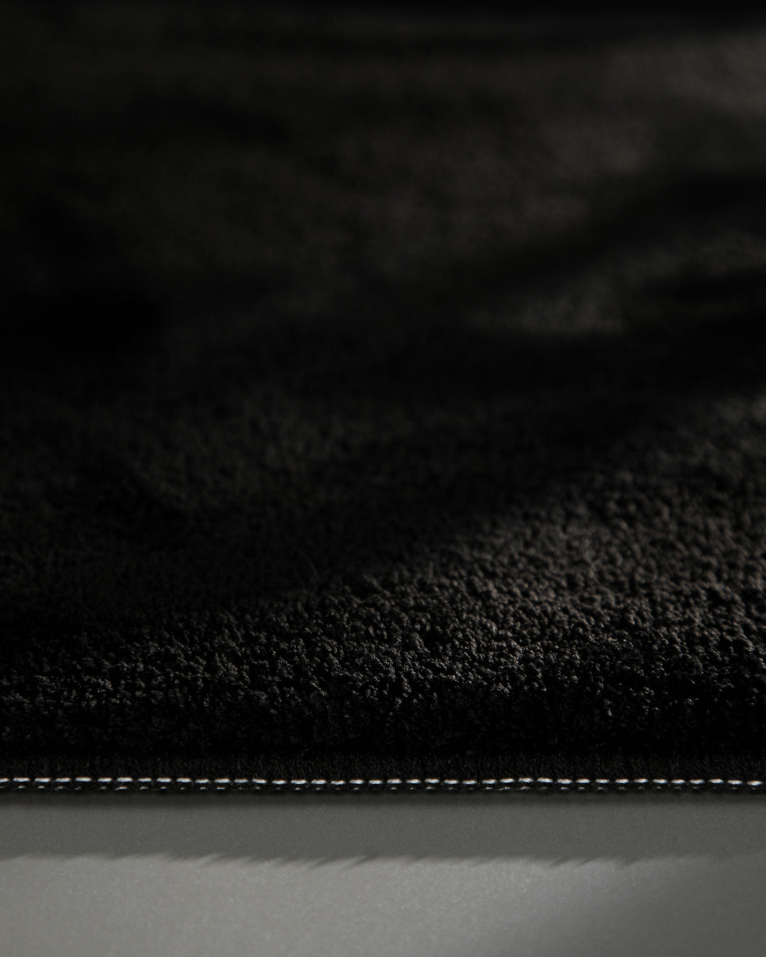 Badematte Badteppich Joris Schwarz flauschig Detail Flor