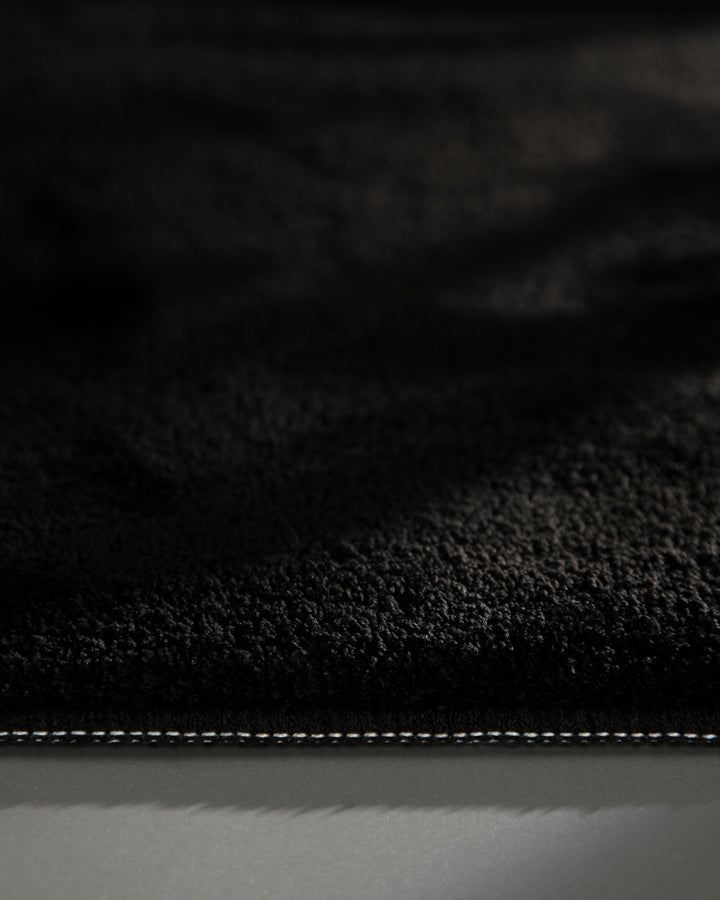 Badematte Badteppich Joris Schwarz flauschig Detail Flor