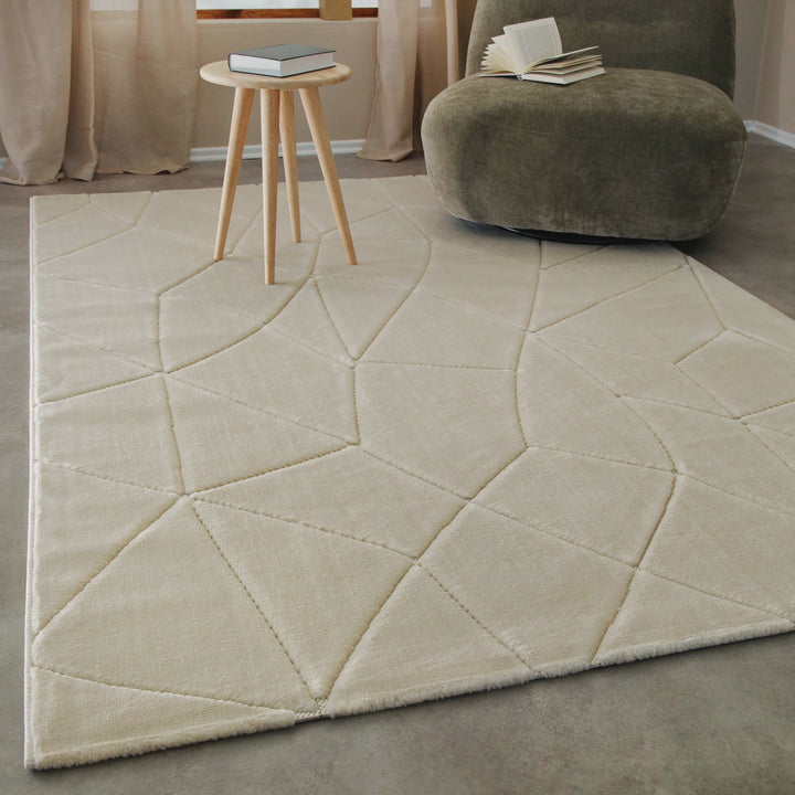 Unplugged Teppich sand beige Kurzflor rechteckig