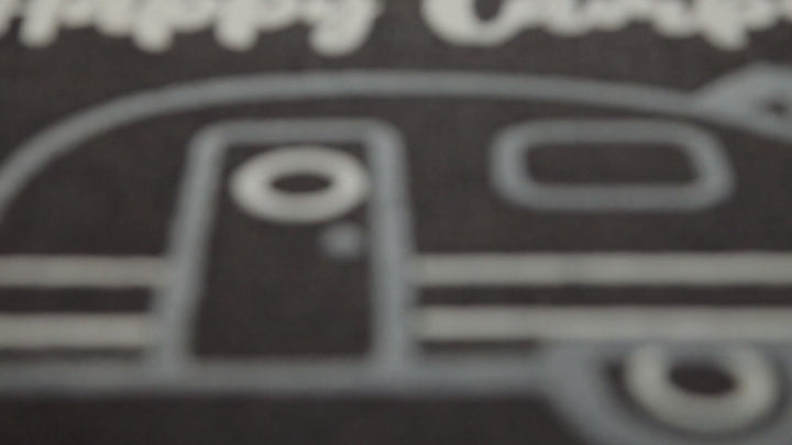 Happy Camper Fußmatte anthrazit Kurzflor rechteckig