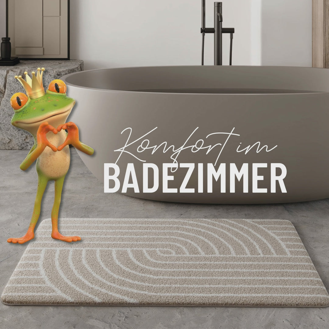 Hilda Badteppich beige Kurzflor rechteckig