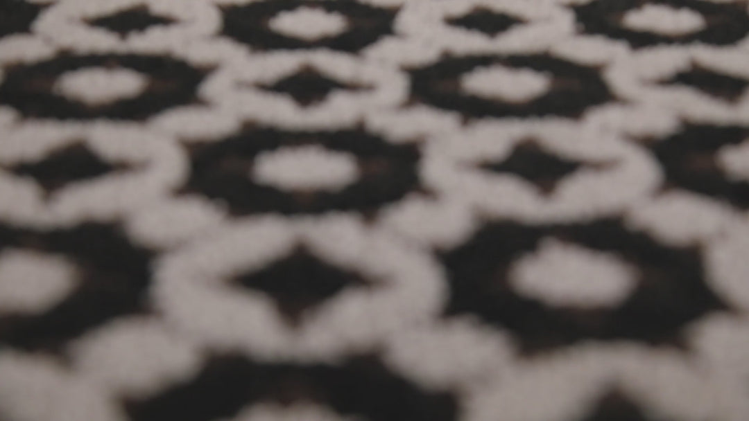 J&J Badteppich schwarz braun Kurzflor rechteckig