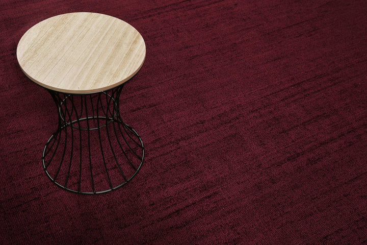 Gil Teppich bordeaux rot Kurzflor rund